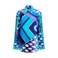Women's Blue Silk Shirt