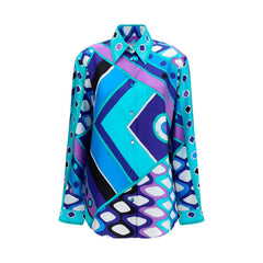 Women's Blue Silk Shirt