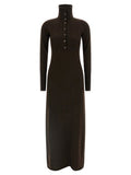 Women's Brown Cashmere Long Dress