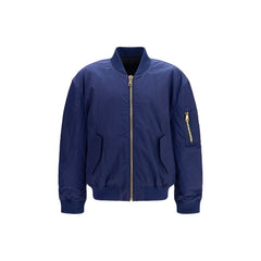 Men's Blue Polyamide Bomber Clothing
