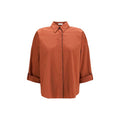 Women's Brown Cotton Shirt