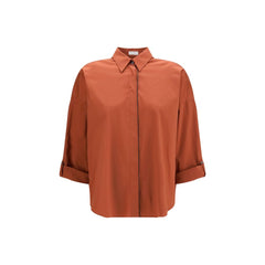 Women's Brown Cotton Shirt