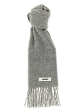 Men's Gray Alpaca Leather Foulard Accessory
