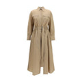 Women's Beige Cotton Casual Dress