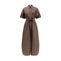 Women's Brown Cotton Casual Dress