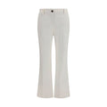 Women's White Cotton Flared Pants