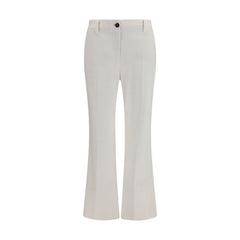 Women's White Cotton Flared Pants
