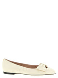 Women's White Leather Ballet Flats