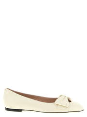 Women's White Leather Ballet Flats
