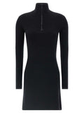 Women's Black Merino Wool Short Dress