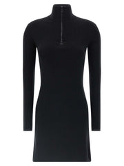Women's Black Merino Wool Short Dress