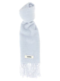 Men's Blue Alpaca Leather Scarf