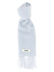 Men's Blue Alpaca Leather Scarf