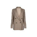 Women's Brown Linen Blazer Clothing