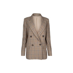 Women's Brown Linen Blazer Clothing