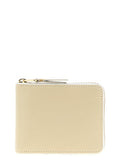 Unisex Beige Calfskin Cardholder Accessory