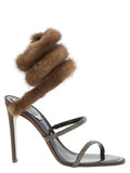 Women's Lindsey Sandal Brown Satin Heels