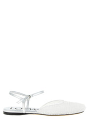 Women's White Polyamide Ballet Flats
