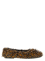 Women's Brown Viscose Ballet Flats