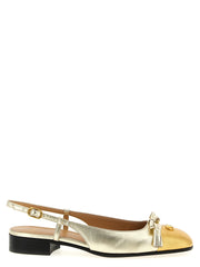 Women's Gold Leather Ballet Flats