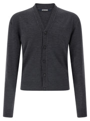 Men's Gray Merino Wool Cardigan Clothing