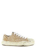 Men's Beige Cotton Sneakers