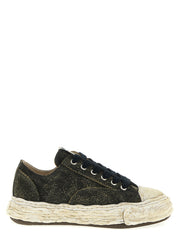 Men's Black Cowhide Low Top Sneakers