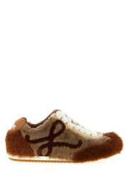 Women's Brown Lamb Leather Low Top Sneakers