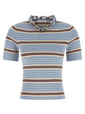 Women's Blue Textile T-Shirt