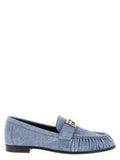 Women's Blue Calfskin Slip-On Loafers