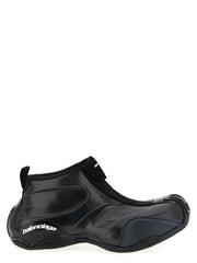 Men's Black Polyester Athletic Sneakers