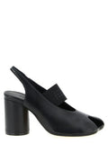 Women's Tabi Toe Lamb Leather Slingback Heel Black