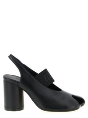 Women's Tabi Toe Lamb Leather Slingback Heel Black