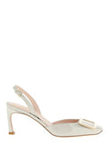 Women's Trompette Slingback Heel White Calfskin Leather