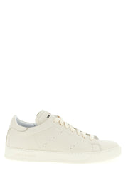 Men's White Nubuc Leather Low Top Sneakers