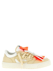 Women's Beige Leather Low Top Sneakers