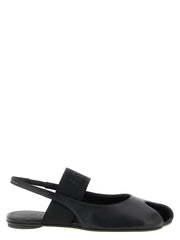 Women's Black Lamb Leather Flat Sandals