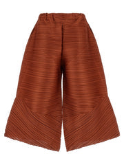 Women's Brown Polyester Casual Pants