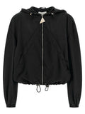 Women's Black Polyester Bomber Clothing