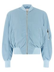 Women's Blue Polyamide Bomber Clothing