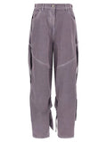 Women's Purple Cotton Cargo Pants