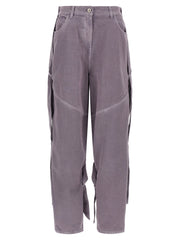 Women's Purple Cotton Cargo Pants
