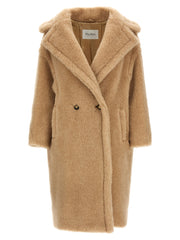 Women's Beige Alpaca Leather Coat Clothing