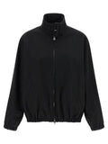 Women's Black Cotton Bomber Clothing