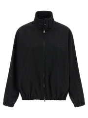 Women's Black Cotton Bomber Clothing