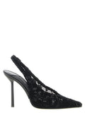 Women's Chantilly Slingback Pump Black Cotton Polyamide With