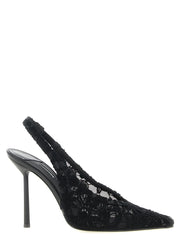 Women's Chantilly Slingback Pump Black Cotton Polyamide With