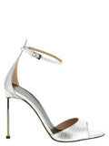 Women's Tejus Heel White Leather Steel Brass
