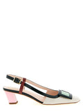 Women's Square-Toe Patent Leather Slingback Pump Multicolor Calfskin