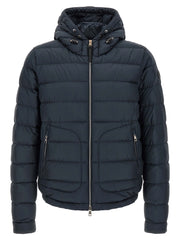 Men's Blue Polyester Full-Length Jacket Clothing